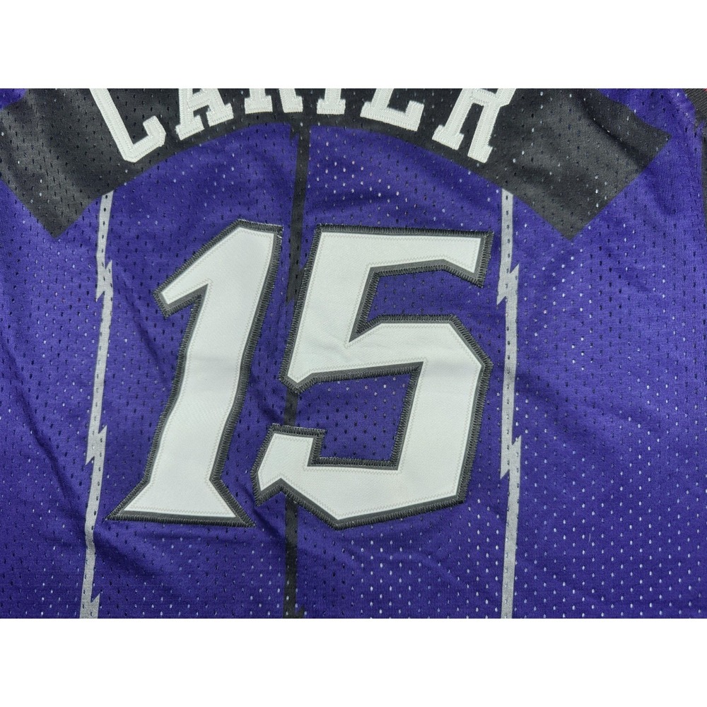 VTG Nike Vince Carter #15 Toronto Raptors Jersey Dino Purple Size L +2 Y2K NBA - Picture 15 of 16